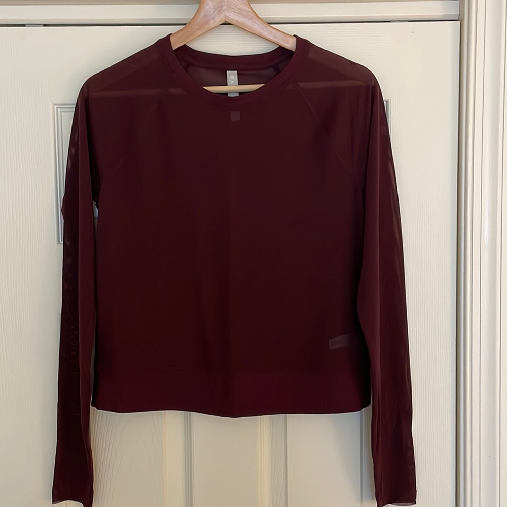 Athleta Circuit Mesh Long Sleeve Crop Pullover
